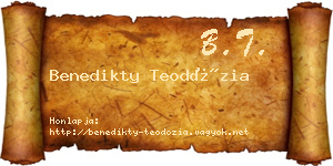Benedikty Teodózia névjegykártya